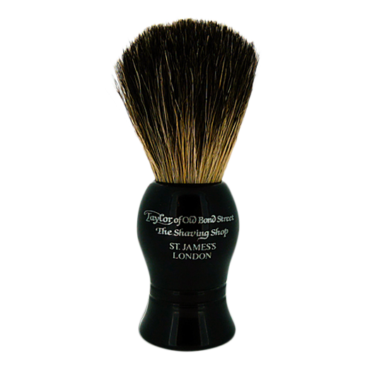 Taylor of Old Bond Street Barberkost Pure Badger - Ivory Black (9,5 cm)