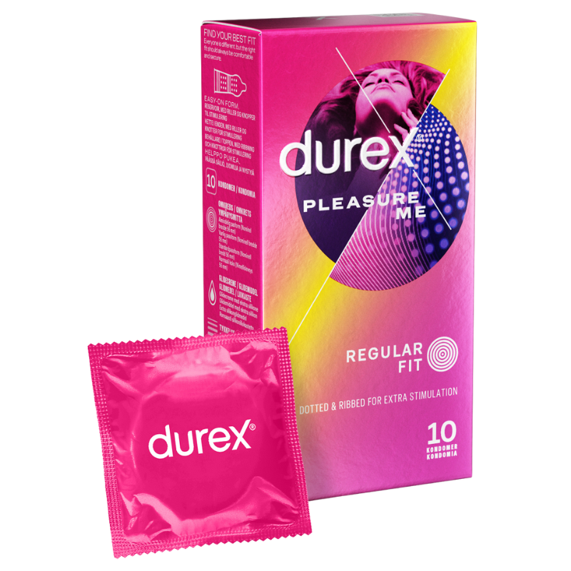 Durex Pleasure Me Kondomer Regular Fit (10 stk)