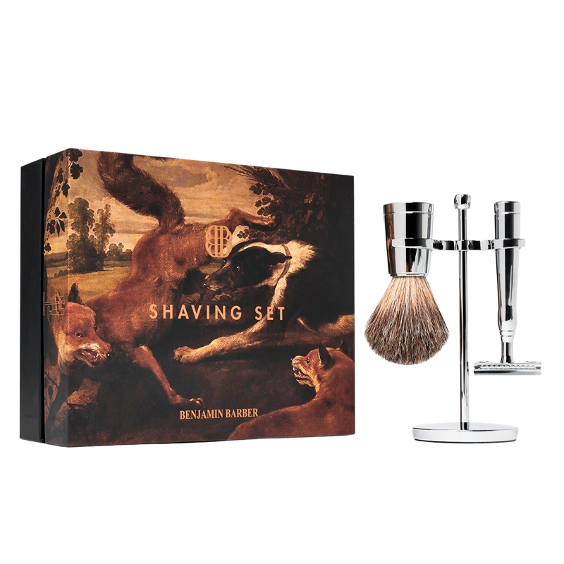 Benjamin Barber Classic 3-piece Shaving Set Chrome Safety Razor