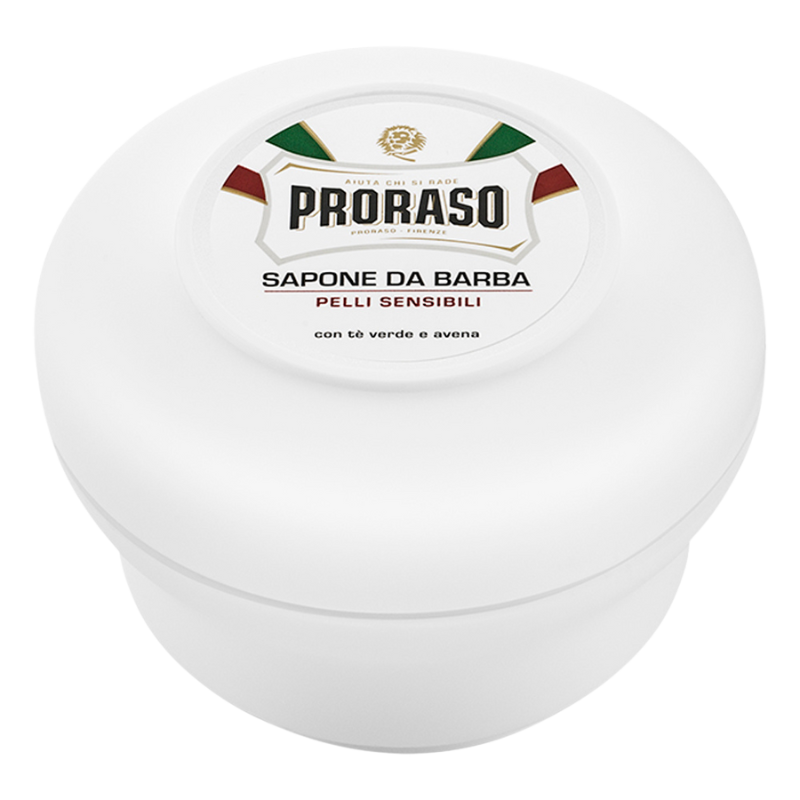 Proraso Barbersæbe i Hvid Skål - Green Tea (150 ml)