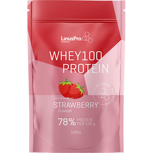 LinusPro Nutrition PURE WHEY100 - Jordbær (1 kg)