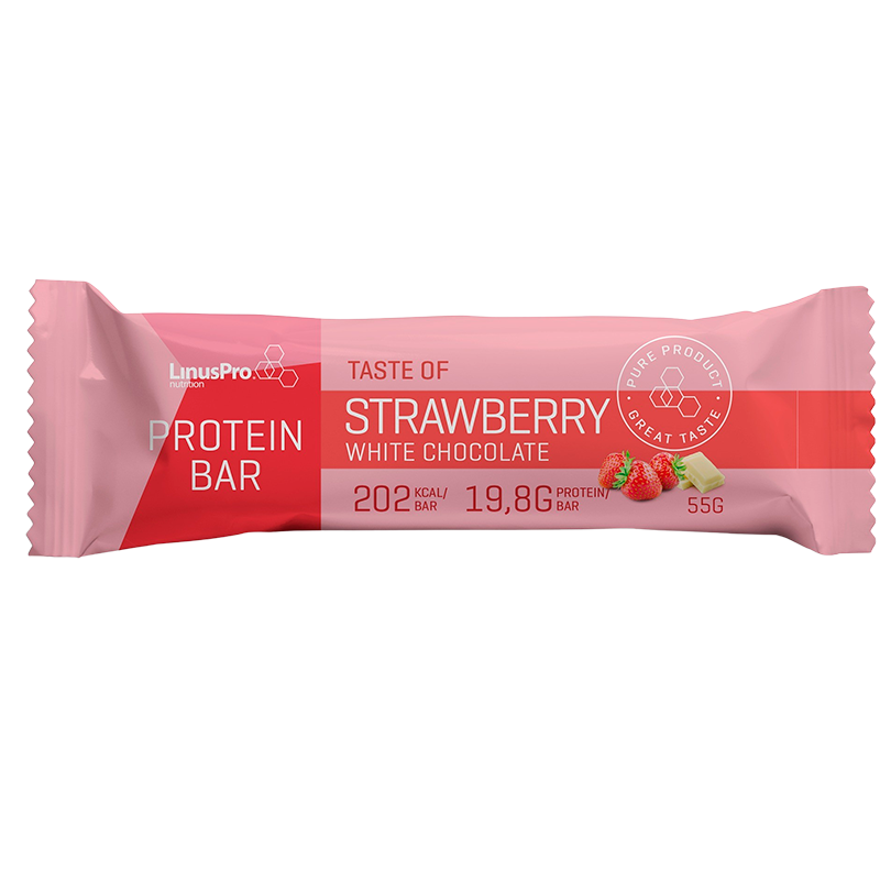 LinusPro Proteinbar Jordbær & Hvid Chokolade (55 g)