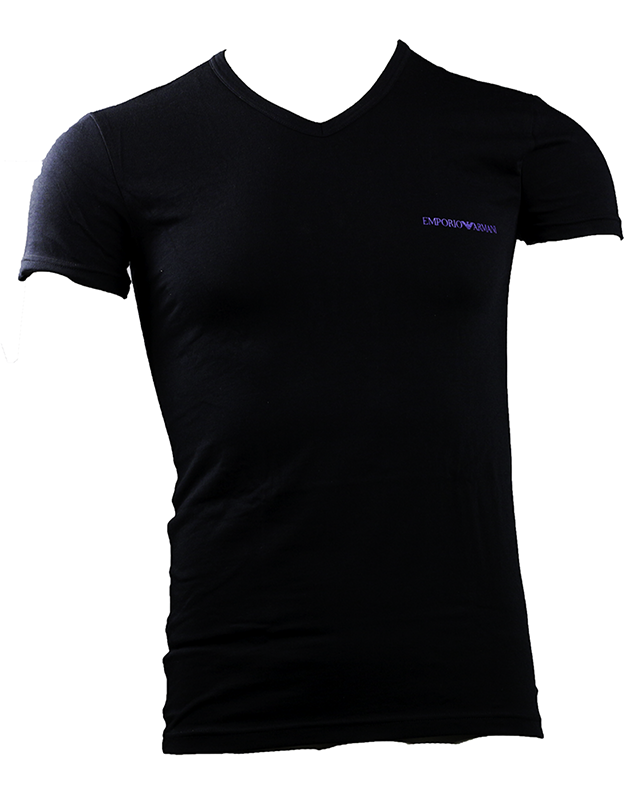 Emporio Armani 1-Pack V-Neck T-shirt (Sort)-Small