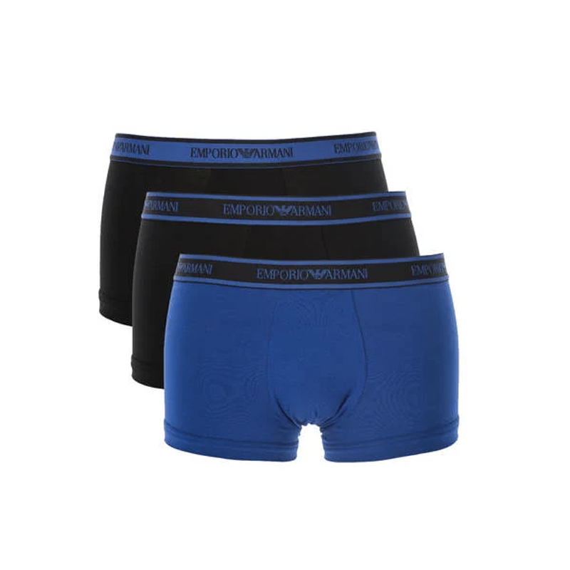 Emporio Armani 3-Pack Boxers (Sort/Marine/Sort)-Small