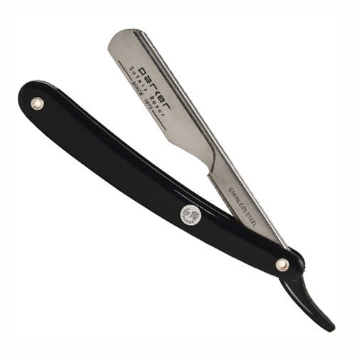 Parker Straight Razor Barberkniv Shavette (Sort Håndtag) (1 stk)