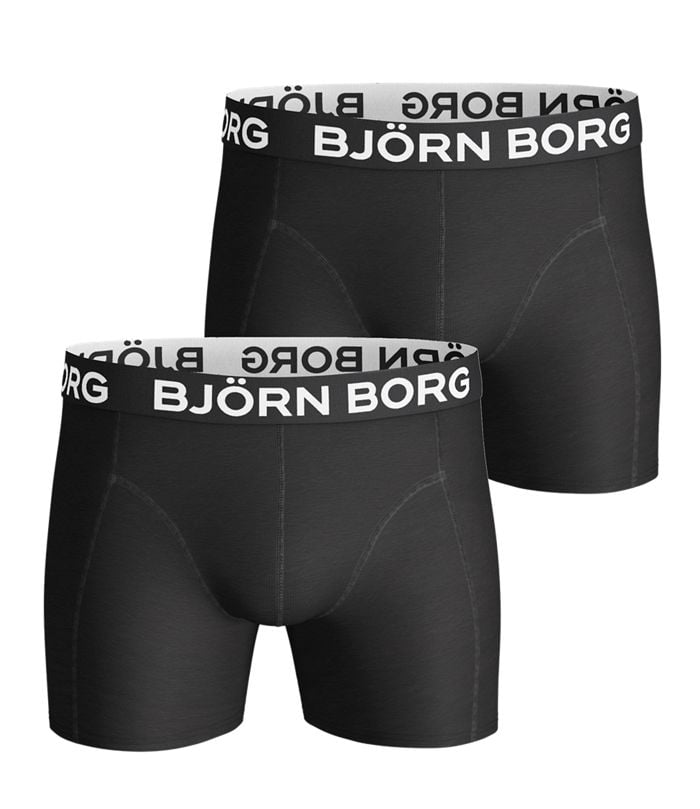 Björn Borg 2-Pack Cotton Boxershorts (Sort)