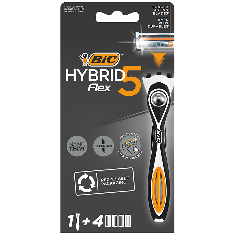 BIC Flex 5 Hybrid Barberhøvel (inkl. 4 blader)