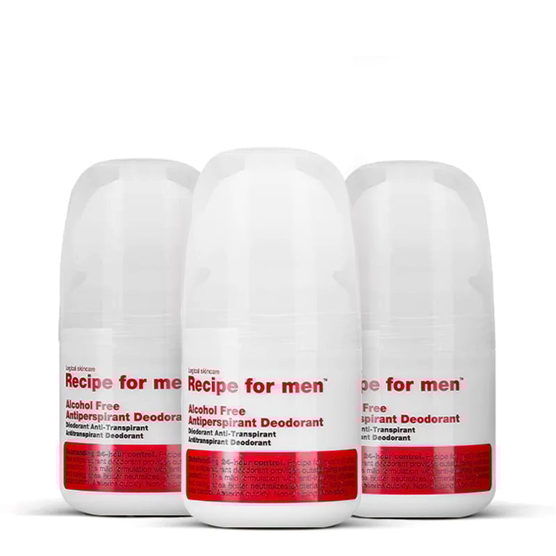 Recipe for Men Antiperspirant Deo Roll-On 3-pak