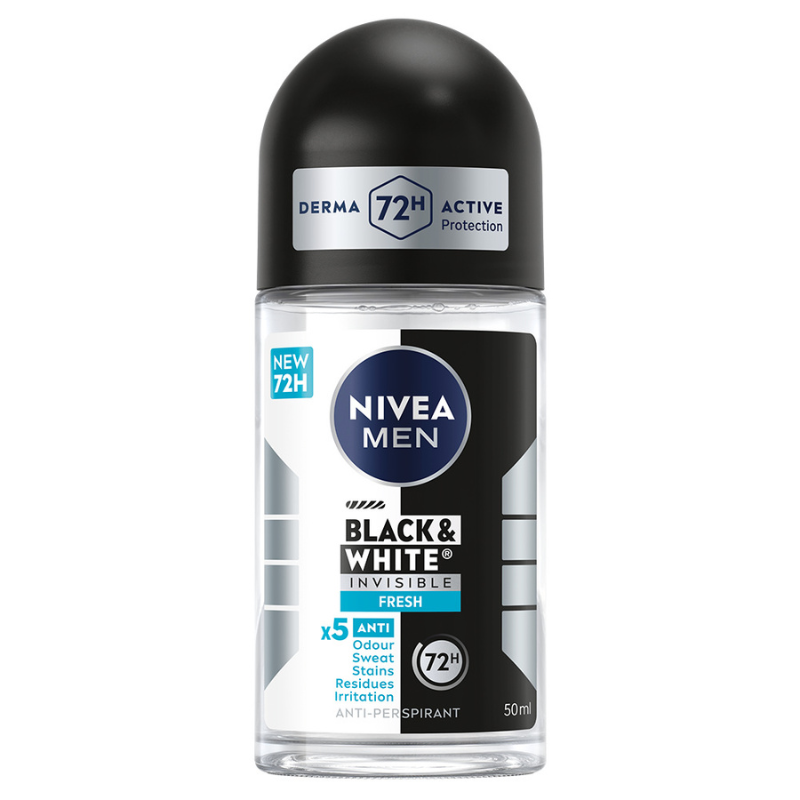 Nivea Black & White Invisible Fresh Male Roll on (50 ml)