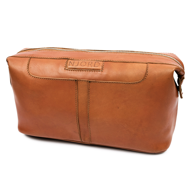 Njord Toilet Bag Kalveskind Cognac