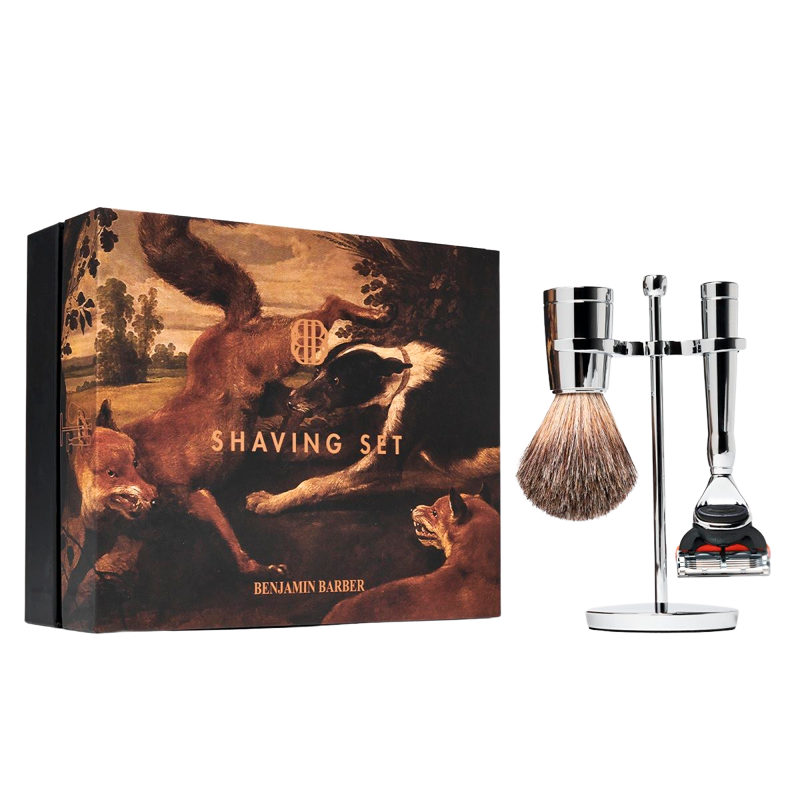 Benjamin Barber Classic 3-piece Shaving Set Chrome Fusion