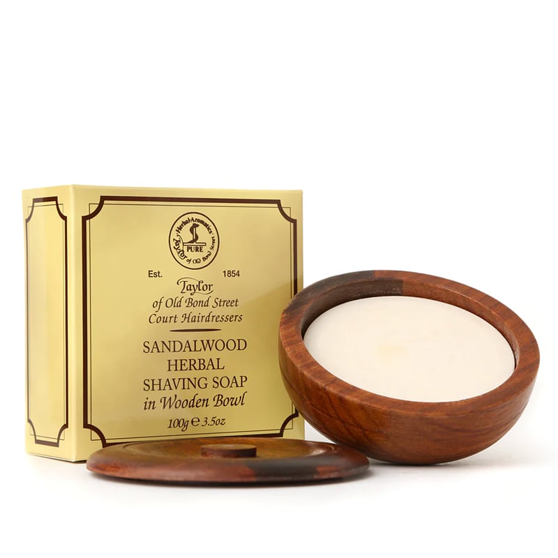 Taylor of Old Bond Street Barbersæbe i Træskål - Sandalwood (100 g)