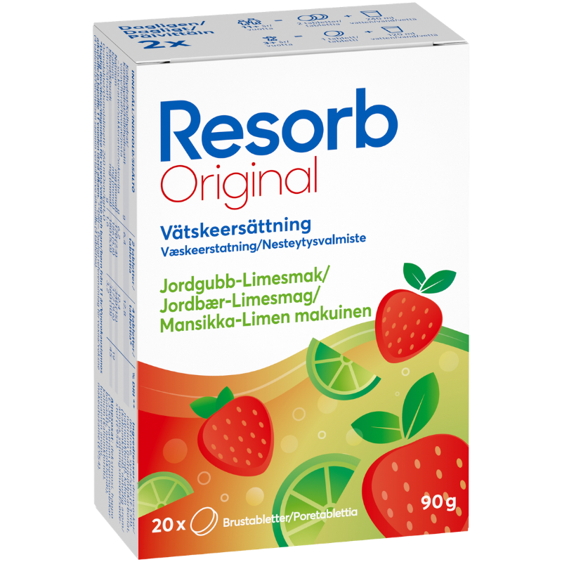 Resorb Original Jordbær-Lime (2 x 10 stk)